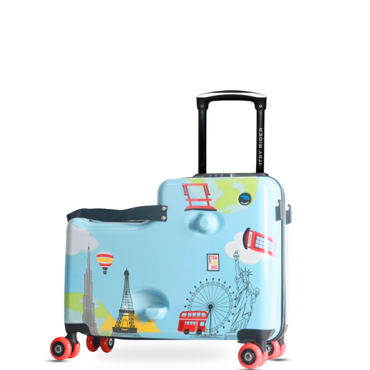 2025 Ride-on Suitcase for Kids (Blue Landmarks)