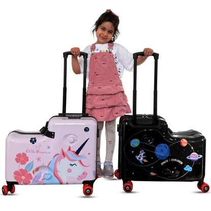 Cegali Itsy Rider Kids Ride-on Suitcase with Spinner Wheels (Space Explorer)